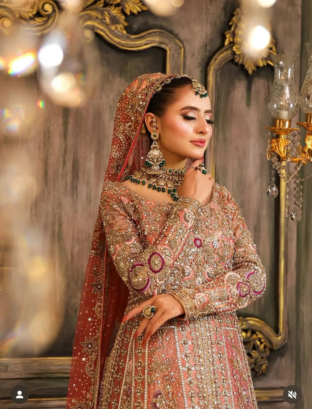 Zarmina Rose Gold Bridal Ensemble